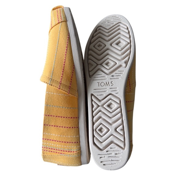 TOMS Women’s Alpargatas –Yellow Stitched Stripes – Size 9 – Gently Used - Picture 4 of 4